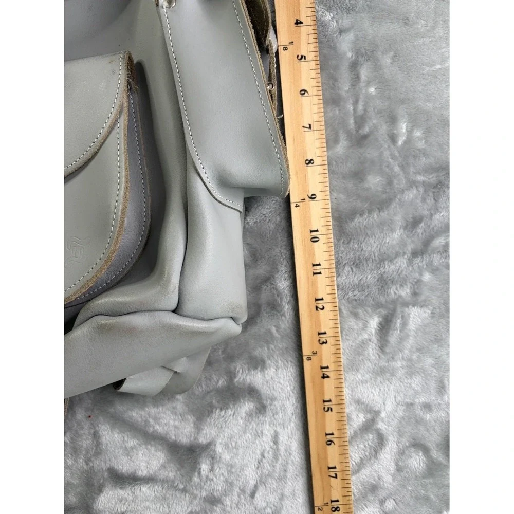 Grafea Hari Gray Leather Backpack Made in England Satchel Rucksack Medium